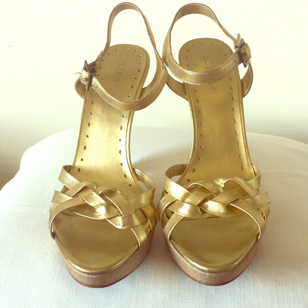 BCBGirlsPlatino gold platform sandals